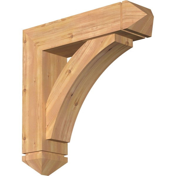 Ekena Millwork Thorton Arts and Crafts Smooth Bracket w/ Offset Brace, Western Red Cedar, 7 1/2"W x 30"D x 30"H BKT0806X30X30THR03SWR - main